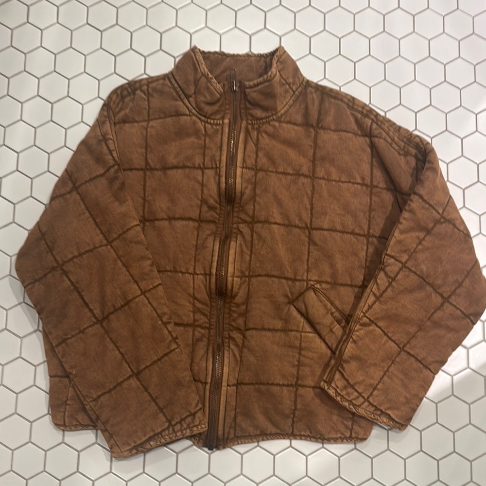Free People Brown Quilted Jacket